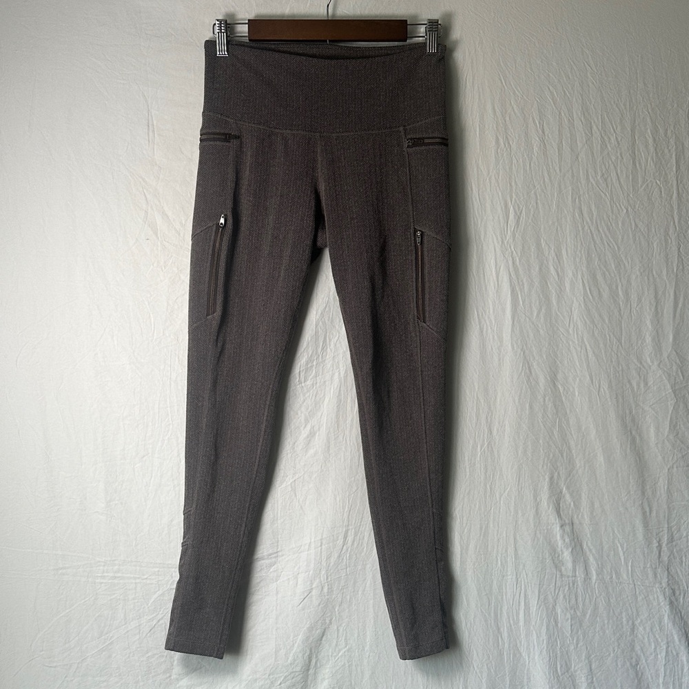 Athleta Charcoal Leggings with Zipper Pockets